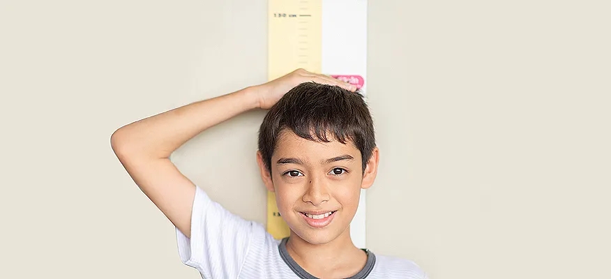 Teenager student eating healthy food for height growth